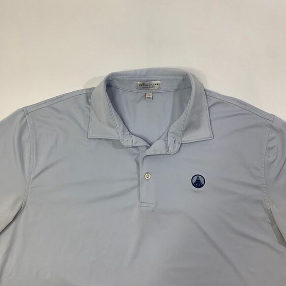 Peter Millar Polo Shirt Mens L Large Mist Blue Summer Comfort Performance Golf - Picture 3 of 13